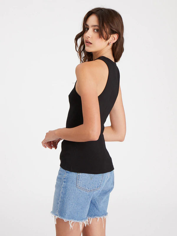 Sanctuary Perfect Ribbed Tank Top-Black