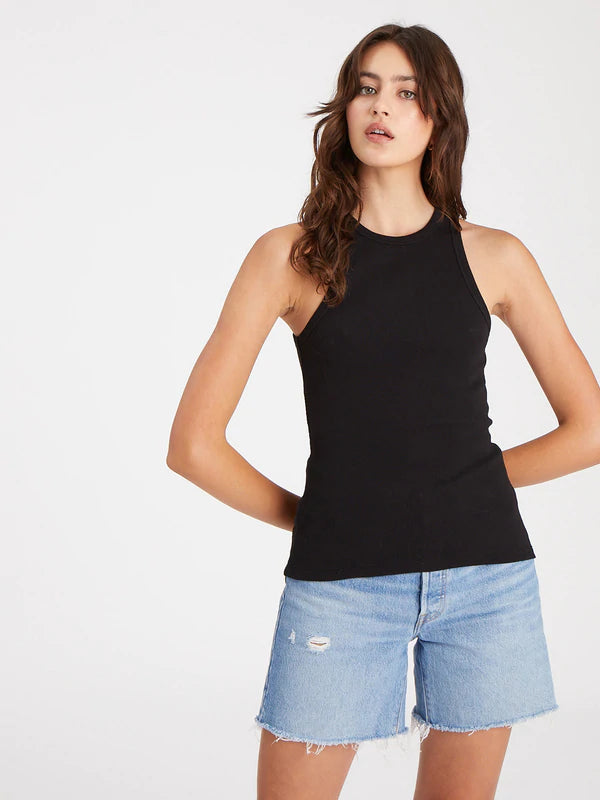 Sanctuary Perfect Ribbed Tank Top-Black