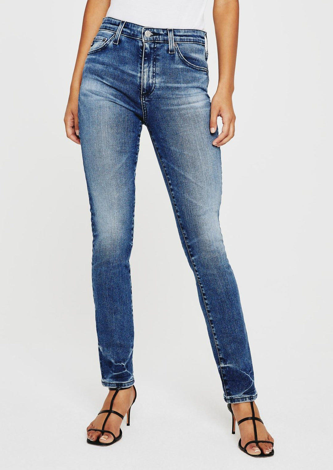 AG Mari High Rise Straight Jeans in 10 Years Broadway