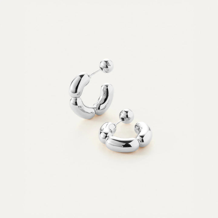 Jenny Bird Balloon Link Hoops Small - Silver