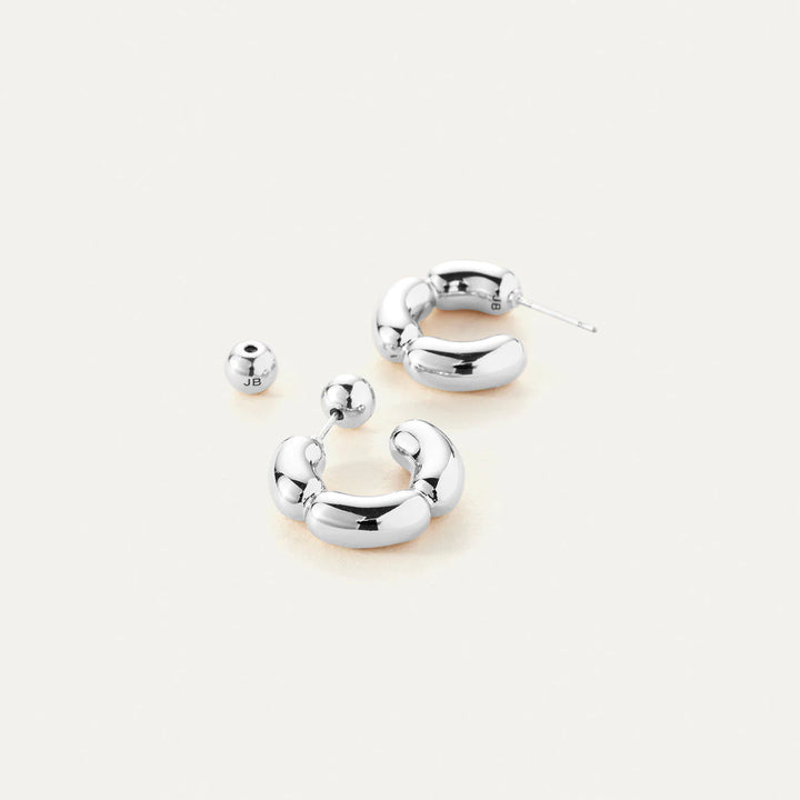 Jenny Bird Balloon Link Hoops Small - Silver