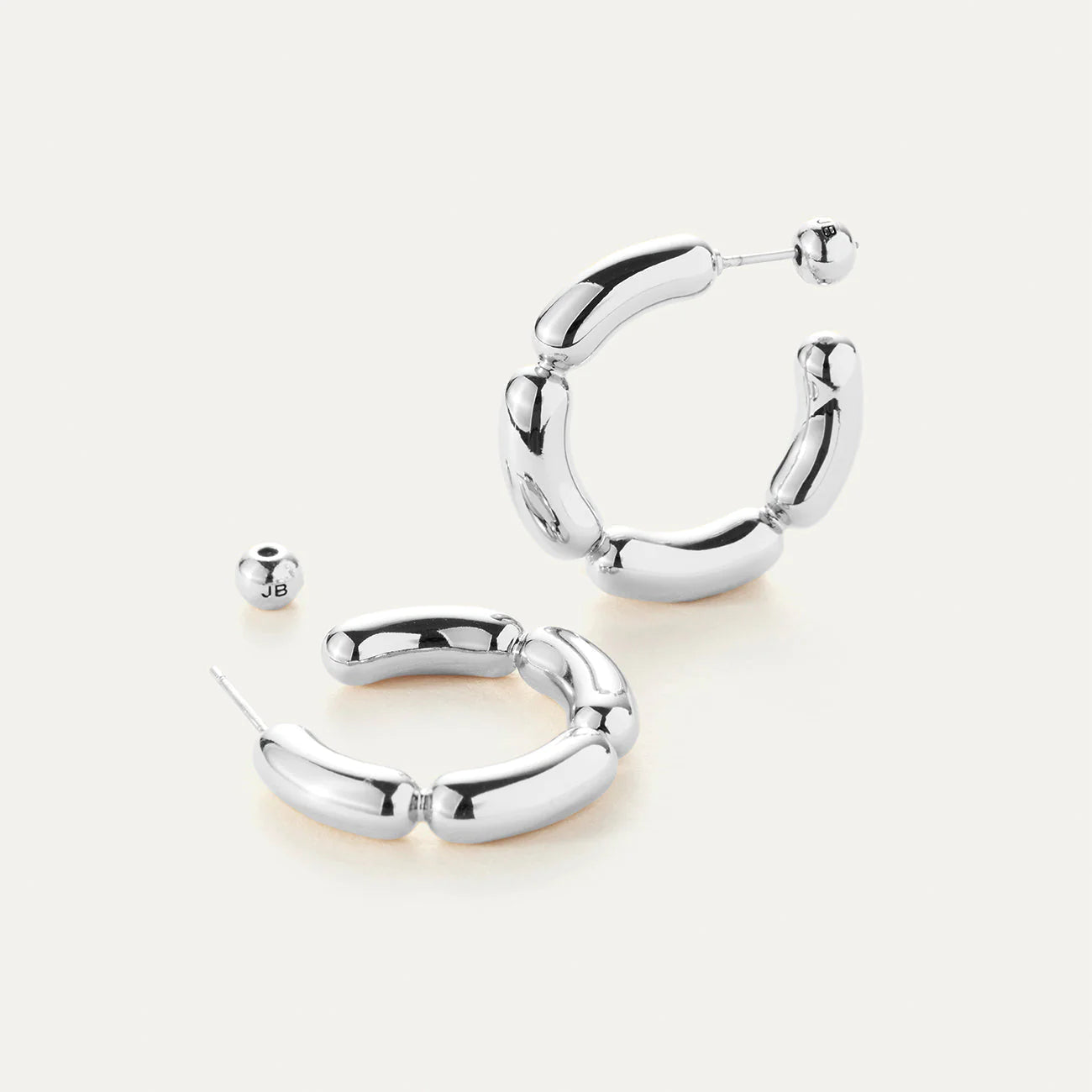 Jenny Bird Balloon Link Hoops - Silver