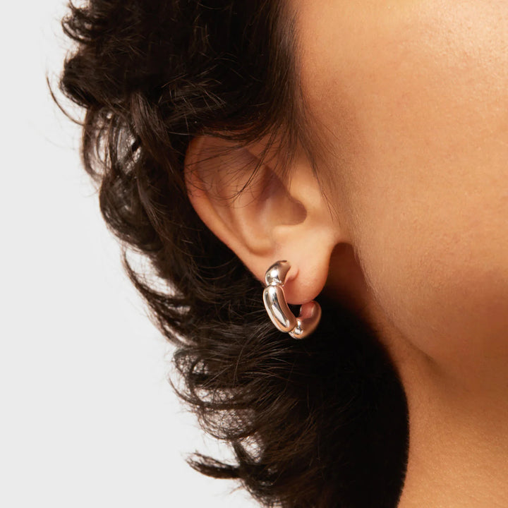Jenny Bird Balloon Link Hoops Small - Silver