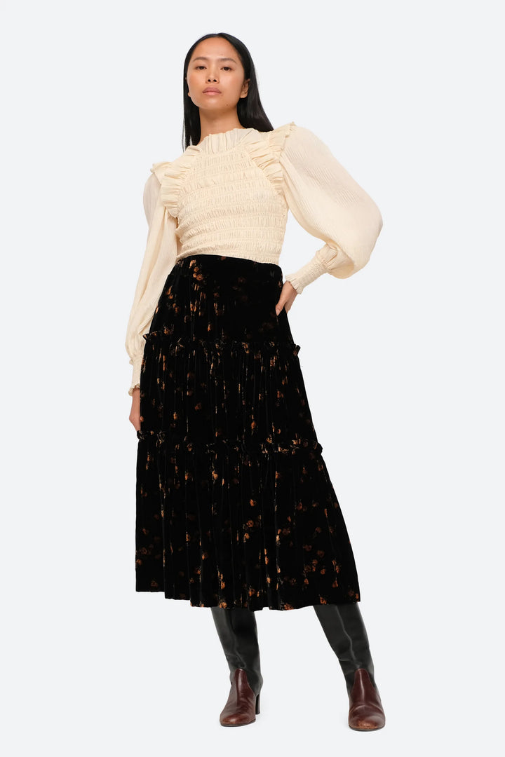 Sea NY Rayna Printed Velvet Skirt
