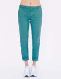 Sundry Rollup Trouser With Trim - Sea Green