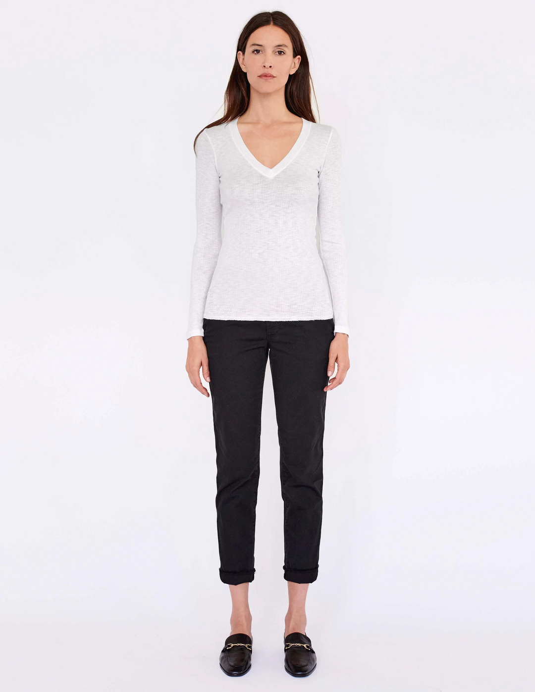Sundry V-Neck Long Sleeve Tee