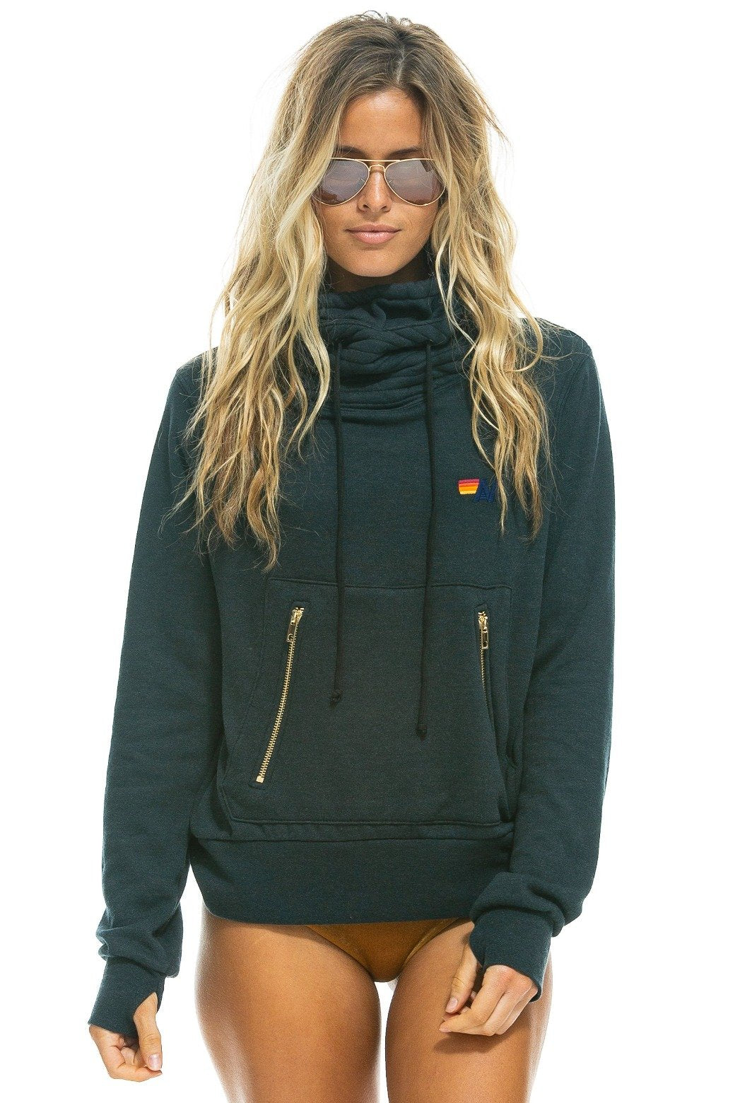 Aviator Nation Ninja Hoodie-Charcoal