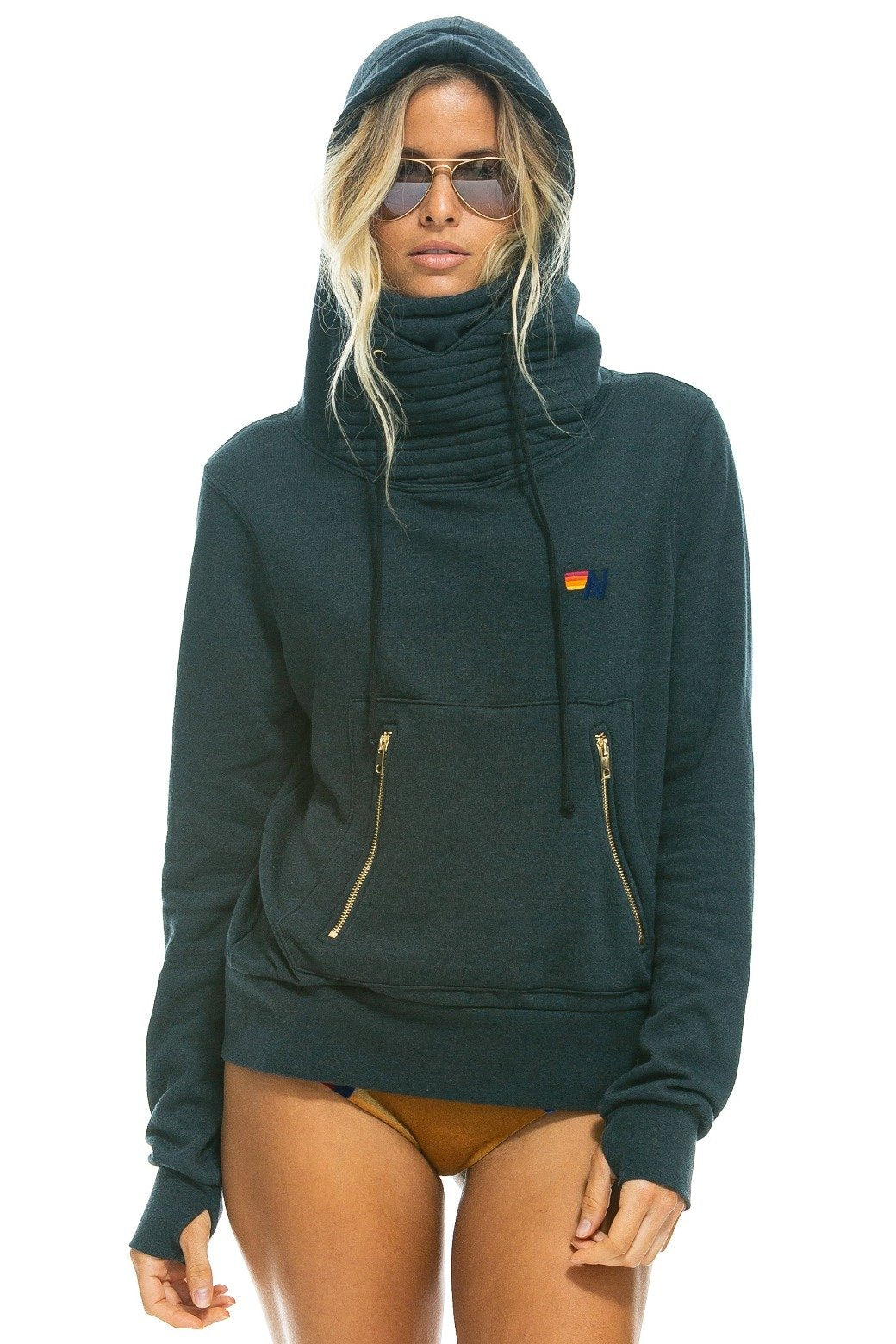 Aviator Nation Ninja Hoodie-Charcoal