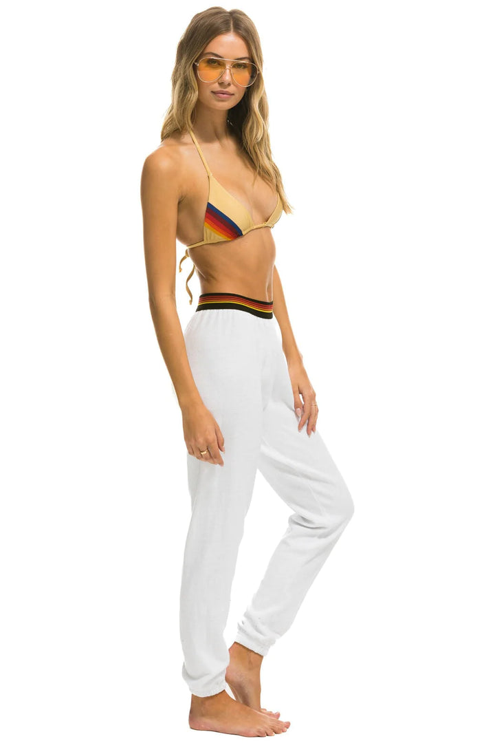Aviator Nation Logo Stripe Sweatpants - White