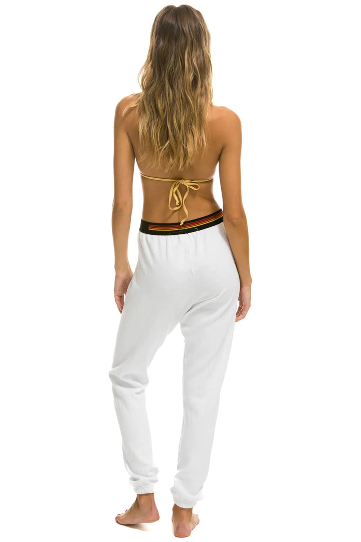 Aviator Nation Logo Stripe Sweatpants - White