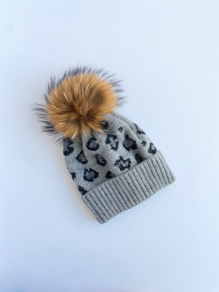 Equation Leopard Hat in Gray