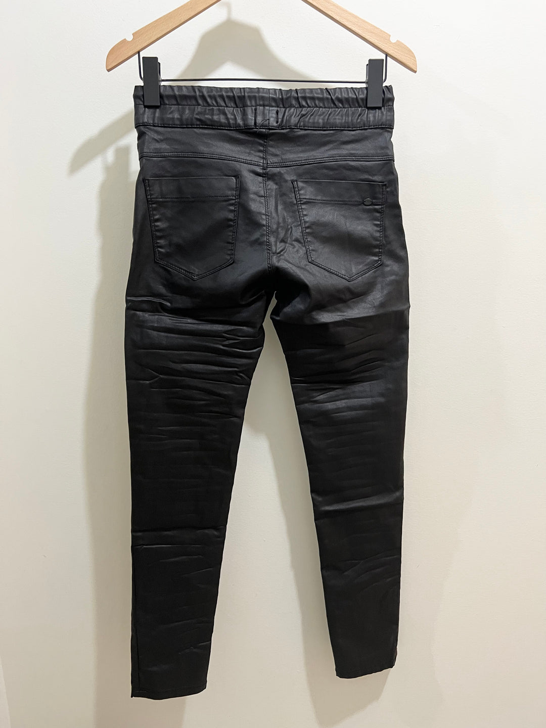 Flog Shely Vegan Leather Jogger Pants- Black