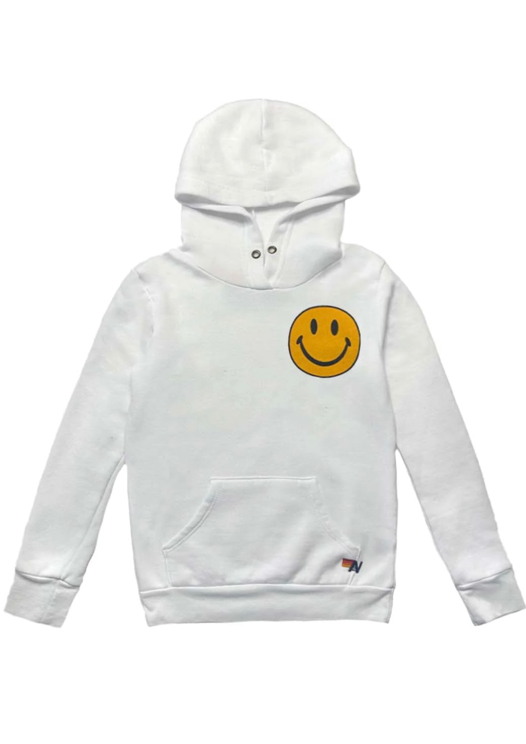 Aviator Nation Kid’s Smiley 2 Pullover Hoodie - White