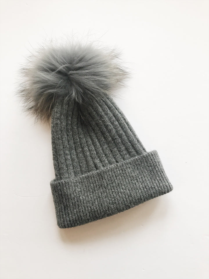 Equation Elliott Hat in Dark gray w/ gray pom / EQUATION Boutique