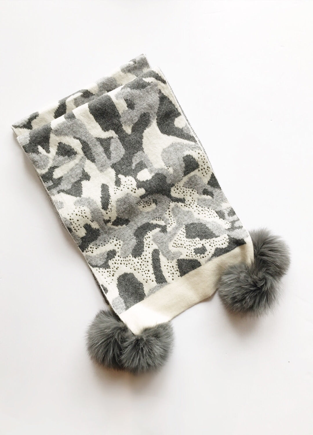 Mitchie's matching Knit Wool Scarf -Gray Camo / EQUATION Boutique