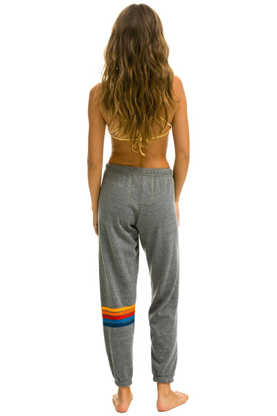 Aviator Nation 5 Rainbow Stitch Sweatpants - Heather Grey