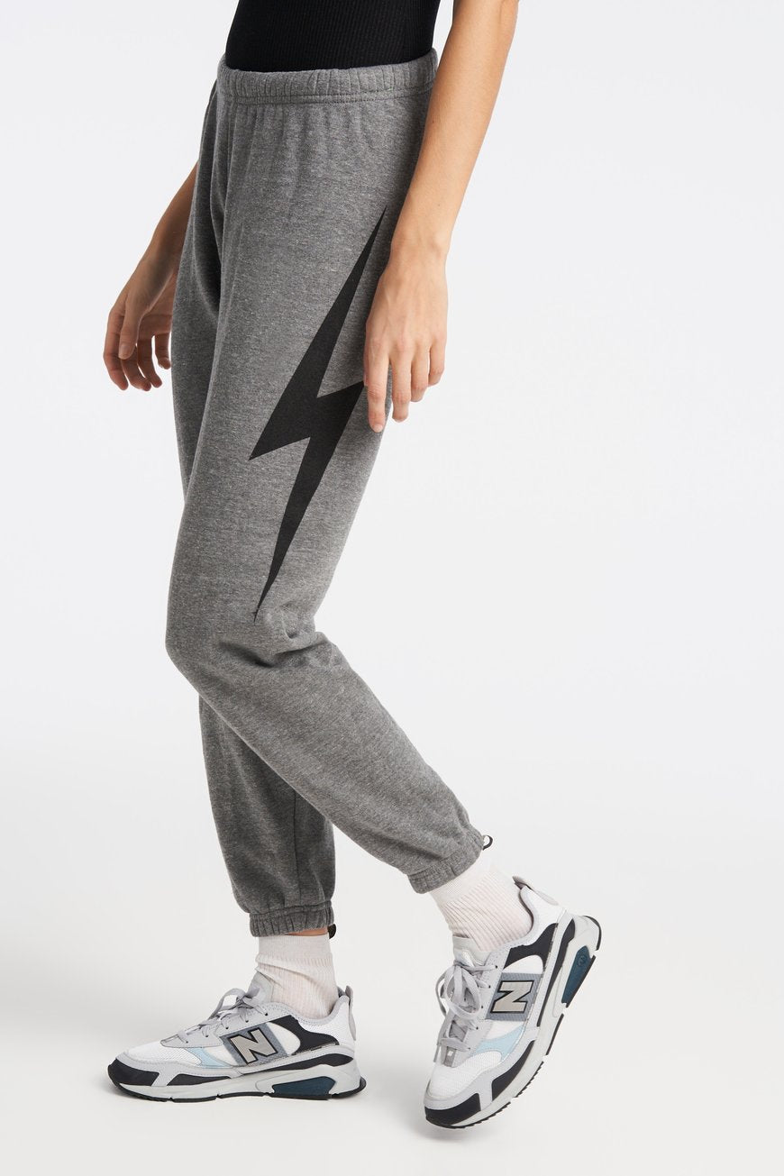 Aviator Nation Bolt Sweatpants-Heather Gray / Black / EQUATION Boutique