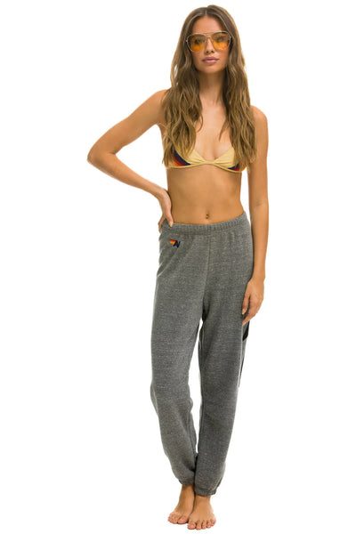 Aviator Nation Bolt Stitch Sweatpants-Heather Grey / Black