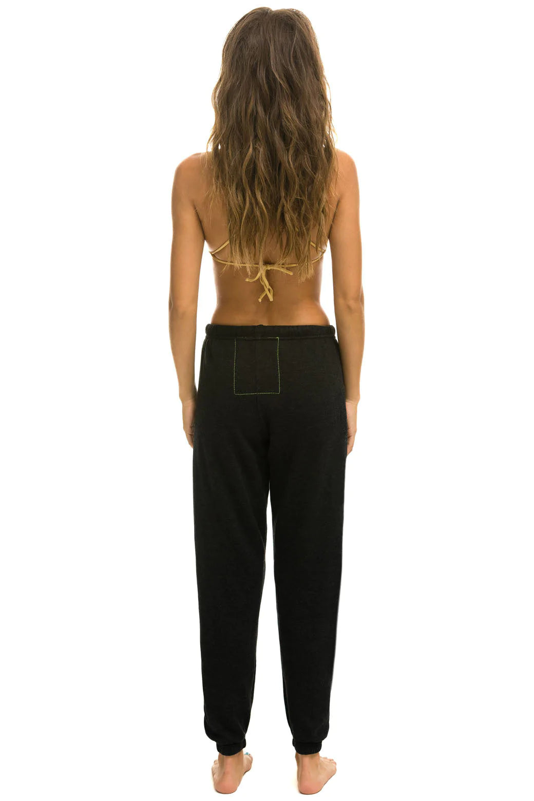 Aviator Nation Light Weight Bolt Sweatpants-Black/Neon Pink