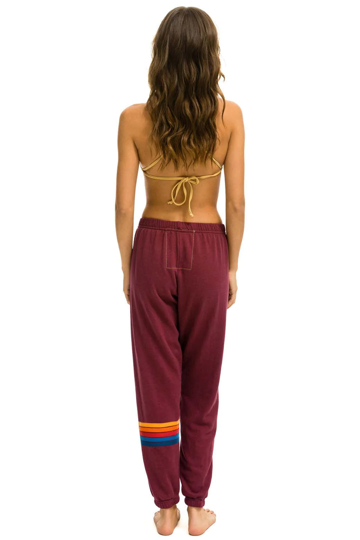 Aviator Nation Women's Rainbow Stitch Sweatpants - Plum 2